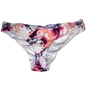 NWT RAISINS Watercolor Print White Bikini Bottoms Size Large